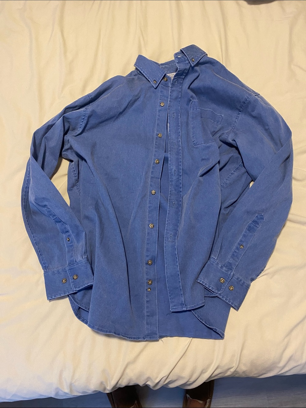 Men's Casual Long-Sleeve Button-Down Shirt in Blue